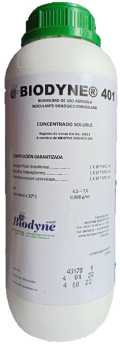 Biodyne®401. Inoculante biológico que protege y nutre adecuadamente las plantas.