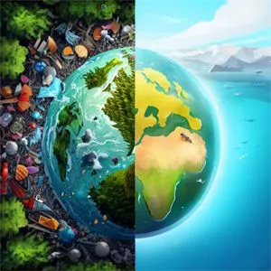 Tierra con reciclaje pero tierra no saludable